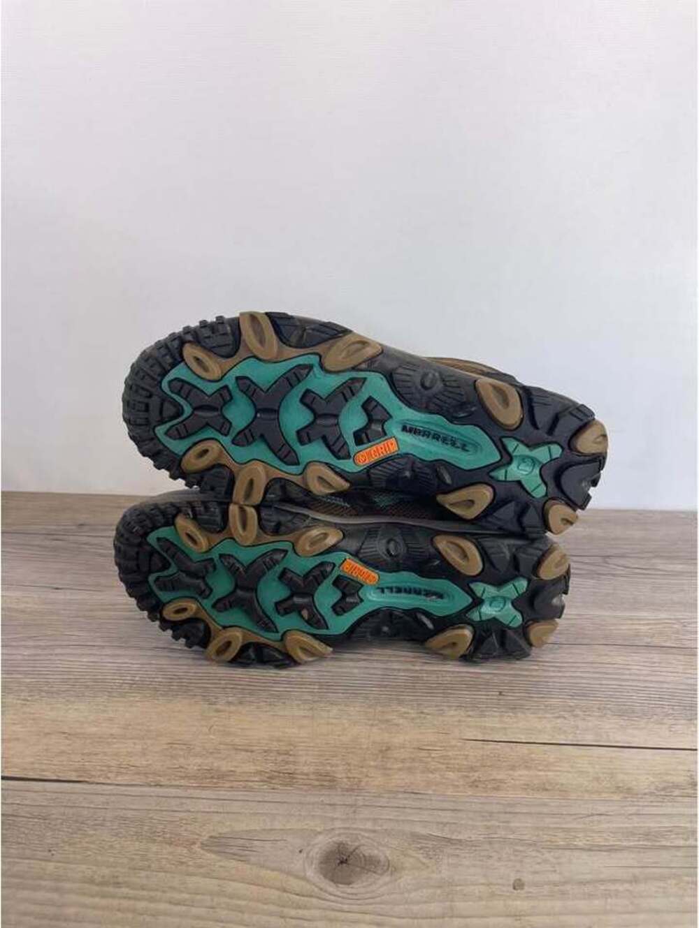 Merrell Womens Size 9.5 Moab Waterproof Leather Hiking Boots Dark Earth Teal - Picture 3 of 4
